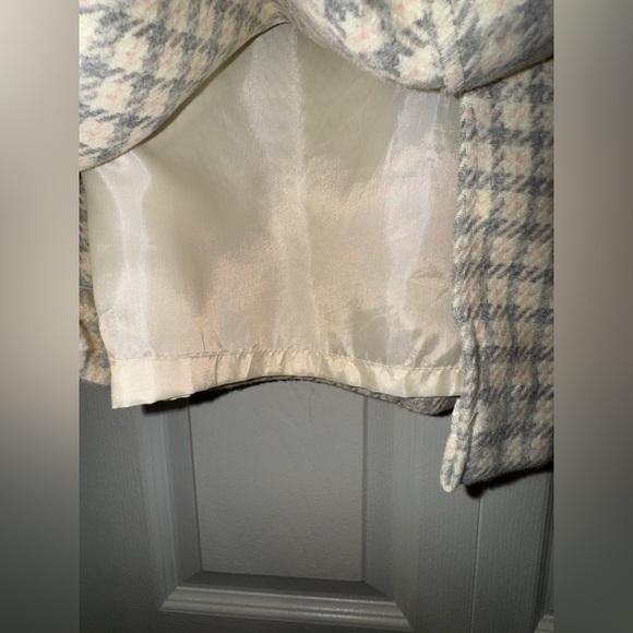 Classic Norton McNaughton Houndstooth 50% wool Skirt Cream-Gray-Pink Sz 14. - Picture 5 of 7